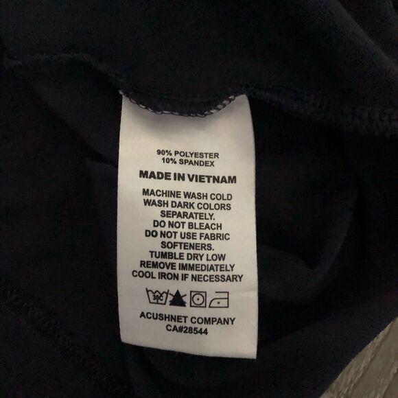 FootJoy FJ Golf Solid Pique Short Sleeve Navy Blue Polo Shirt Sz Large Bird Logo - Picture 5 of 10